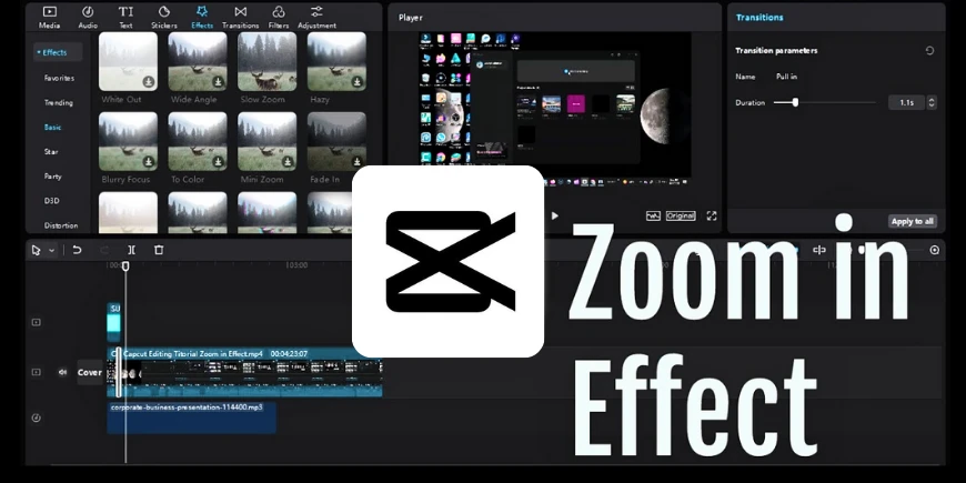Abstract zoom effect hero image